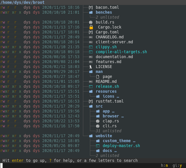 Broot with icons